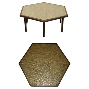 Antique Circa 1920 Coffee Table Covers In English Three Pence Coins From 1940 S