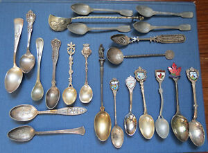 22 Souvenir Collectors Antique Spoons