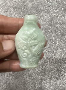 Vintage Chinese Hand Carved Jade Snuff Bottle Statue Table Home Decoration
