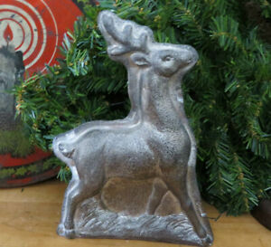 Primitive Tin Metal Style Christmas Deer Reindeer Chocolate Mold Figurine
