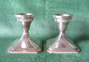 Fisher Sterling Silver Weighted Candlesticks 861 C 1950