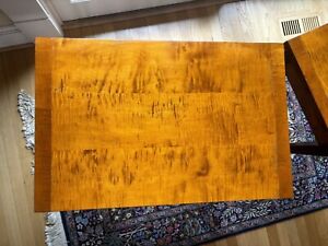 Stunning Tiger Maple End Side Tables Bench Made Craftsman Custom Cherry Two 2 