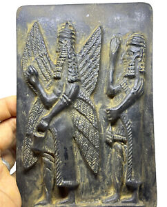 Carved Old Civilizations Near Eastern Antique Stone Tile Tablet