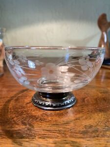 Antique Frank M Whiting Sterling Silver And Glass Bowl