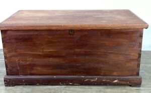 Antique Blanket Chest Trunk Dovetail Unfinished 44 W By 21 H By 21 