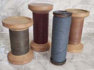 Lot Of 99 Factory Industial Threaded Wooden Spools One With Thread