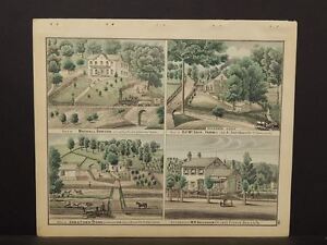Pennsylvania Beaver County Map 1876 Res Of Dawson Cain Farms Double Sided Q4 72
