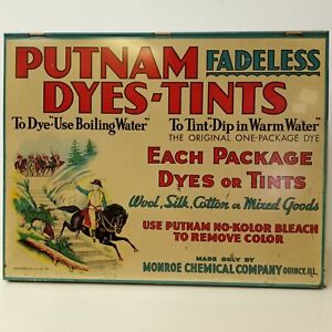 Antique Putnam Dye Cabinet Countertop Display W Dye Packets