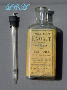 Rare Knoxit Bottle Gonorrhea Gleet Cure W Syringe For Syphilis Vd Copy Label