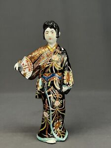 Japanese Meiji Period Kutani Bijin With Fan 12 Porcelain Figure C 1890
