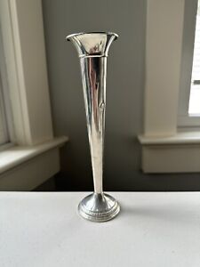 Antique Weighted Sterling Silver 8 Trumpet Vase