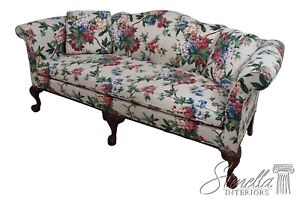 62982ec Hickory Chair Co Ball Claw Chippendale Floral Sofa