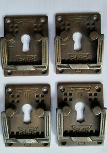 4 Antique Style Arts And Crafts Mission Brass Handles Pull W Key Hole 2 H27