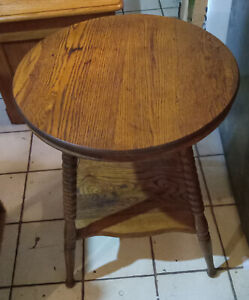 Solid Oak Round Lamp Table End Table Prt136 