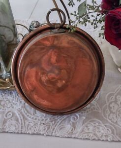 Antique Copper Pan Old Fireplace Woodstove 6 1 2 Porridge Pot