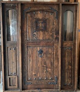 Rustic Door Solid Wood 70 100 Yr Old Doug Fir Single With Side Lites Doggy Entry