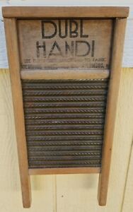 Vntg Dubl Handi Small Washboard 18 X 8 Columbus Washboard Co Pre Owned