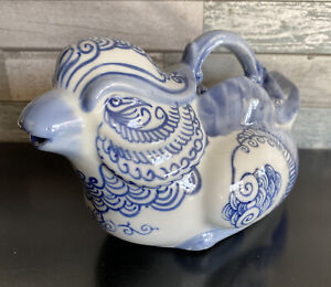 Qing Dynasty Jiaqing Mark Chinese Antique Porcelain Mandarin Duck Wine Pot Read 