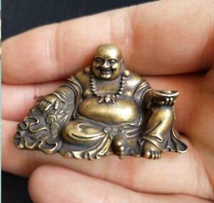 Chinese Pure Brass Maitreya Buddha Small Statue