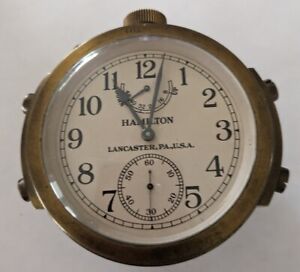 Hamilton Model 22 Chronometer Deck Watch Wwii Era Runs 