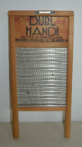 Vintage Small Dubl Handi Columbus Washboard Co Double Sided Hand Cleaning Tool