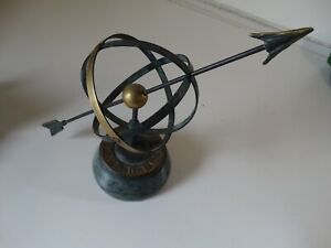 Spi Armillary Sphere W Arrow Nautical Maritime Astro Globe Sundial Brass Marble