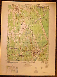 1940s Map Of Bridgewaters And Middleboro Taunton Mass Ww2 Map Antique Map