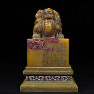 Chinese Shoushan Stone Hand Carved Exquisite Beast Seal 9528