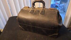 Vintage Antique Apothecary Black Medical Doctors The Statler Bag Leather