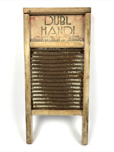Vintage Dubl Handi Washboard Co Columbus Ohio Wash Board 18 X 8 5 8 Primitive