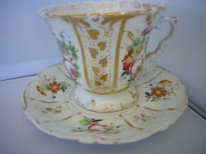 Cup And Sa Saucer In Porcelaine De Paris 19th Century Large Format