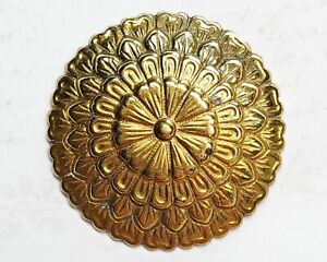 Realistic Chrysanthemum Antique 1 Piece Stamped Brass Flower Button 1 1 8 