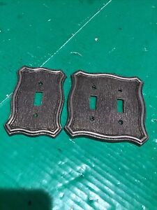 Lot Of 2 Vtg American Tack 1968 70tt 70t Metal Light Switch Plate Cover M 
