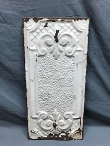 Decorative Salvaged Tin Ceiling 11 X 23 Wrapped Shabby Wall Panel Old 1495 23b