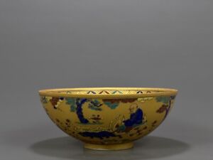 4 7 Chinese Porcelain Ming Chenghua Colorful Figure Patternthin Tire Big Bowl