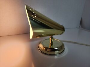 Vintage Mid Century Modern Swivel Cone Wall Light Lamp Sconce Gold Mcm