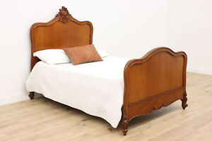 French Antique Carved Mahogany Full Or Double Size Bed 45586
