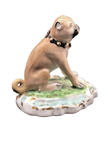 A Fine Circa 1790 1820 Derby Porcelain Pug Dog Figurine