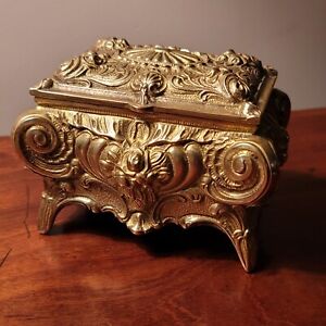 Antique French Bronze Jewel Trinket Box