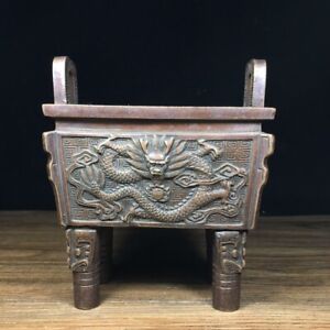 Pure Copper Dragon Cauldron Incense Burner