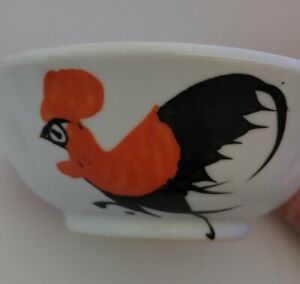 Vintage Antique Chinese Ji Gong Wan Rooster Noodle Bowl