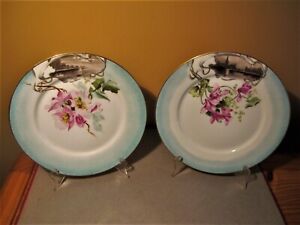 Pair Of French Old Paris Porcelain Cabinet Plate Early 19th Century Signed