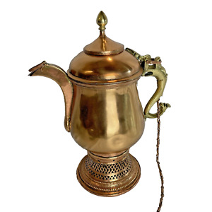 Antique Kashmiri Copper Samovar Tea Pot Persian Middle East 16 Chain