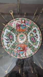 Antique Chinese Familie Rose Medallion Bowl 19th Century Qing Dynasty Porcelain