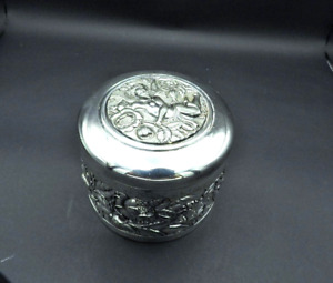 Antique Art Nouveau Cherub Armorini Sterling Silver Jewelry Box M B Derby 1895