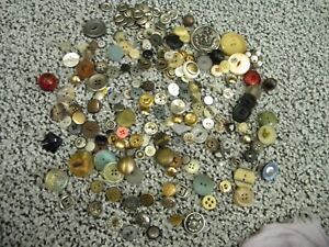 Mixed Lot Of Vintage Antique Buttons