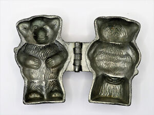 Antique Unsigned 611 Standing Teddy Bear Pewter Ice Cream Mold Vintage Mould