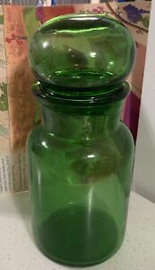 Vintage Green Glass Apothecary Jar Laboratory