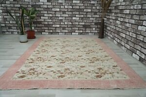 Vintage Turkish Rug Beige Pink Rug Carpet 6 03x8 75 Ft H 1524