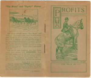Antique Profits On Horses Absorbine Patent Medicine Booklet 1903